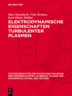 cover image of Elektrodynamische Eigenschaften turbulenter Plasmen